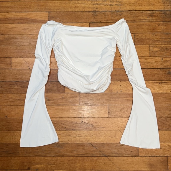 Edikted Corey Ruched Off Shoulder Long Sleeve Top, size XS - Picture 11 of 12